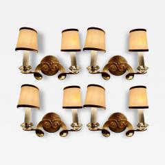 Jules Leleu Set of Four Signed Wall Sconces by Jules Leleu  - 4588719
