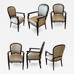 Jules Leleu Set of six French Art Deco dining armchairs by Jules Leleu  - 4556206