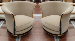 Jules Leleu rarest documented early Art Deco refined pair of chairs - 1636527