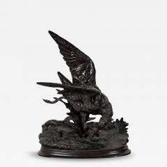 Jules Moigniez Antique Jules Moigniez French Bronze Sandrpiper Bird Sculpture - 4545538