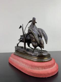 Jules Moigniez Bronze Jules Moigniez Figurative Animal Sculpture of Two Pheasants - 2487741