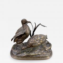 Jules Moigniez Bronze Jules Moigniez Figurative Animal Sculpture of Two Pheasants - 2492780