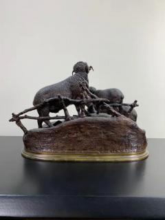 Jules Moigniez Jules Moigniez Bronze Sculpture of Three Sheep and a Lamb - 2487754