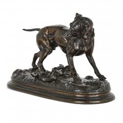 Jules Moigniez Pair of animalier bronze dog sculptures by Jules Moigniez - 2167328