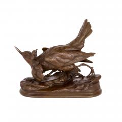 Jules Moigniez Pair of antique French bronze bird sculptures by Jules Moigniez - 4051346