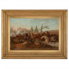 Jules van Imschoot Pair of large oil paintings of battle scenes by van Imschoot - 3141514