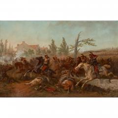 Jules van Imschoot Pair of large oil paintings of battle scenes by van Imschoot - 3141515