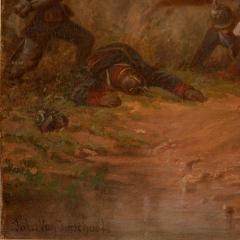 Jules van Imschoot Pair of large oil paintings of battle scenes by van Imschoot - 3141518