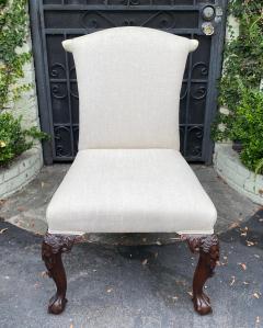 Julian Chichester Chippendale Style Carved Mahogany Ball Claw Side Chair W Faces - 1610179