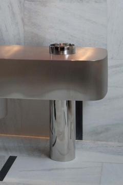 Juliana Lima Vasconcellos e Matheus Barreto Contemporary Futuristic Console Table in Stainless Steel - 1562863