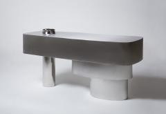 Juliana Lima Vasconcellos e Matheus Barreto Contemporary Futuristic Console Table in Stainless Steel - 1562865