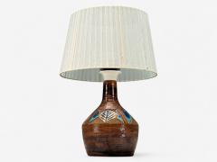 Julie Keramik Danish Modern Brown Ceramic Table Lamp Denmark 1960s - 4357183