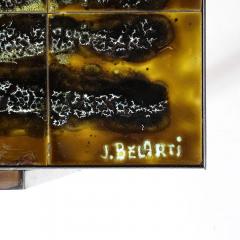 Juliette Belarti Mid Century Ceramic Tile Polished Aluminum Coffee Table by Juliette Belarti - 4465860