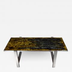 Juliette Belarti Mid Century Modern Ceramic Tile and Polished Aluminium Coffee Table by J Belarti - 1509305