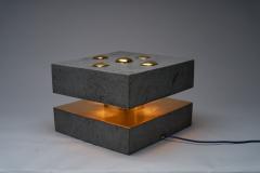 Julio Mart nez Barnetche Architectural Lamp volcanic stone and gold leaf - 2554656