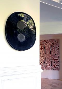 Jun Kaneko Ceramic Plate with Abstract Glaze Wall Sculpture by Jun Kaneko - 2813198
