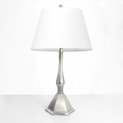 Just Andersen JUST ANDERSEN POLISHED PEWTER TABLE LAMP WITH ACANTHUS LEAVES DENMARK  - 4041606