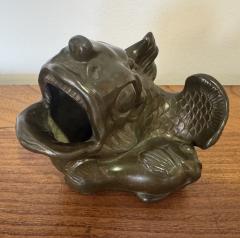 Just Andersen Pair of Danish Art Deco Just Andersen Fighting Fish 1920 - 4150613