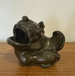 Just Andersen Pair of Danish Art Deco Just Andersen Fighting Fish 1920 - 4150615
