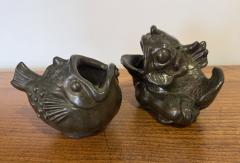 Just Andersen Pair of Danish Art Deco Just Andersen Fighting Fish 1920 - 4150621