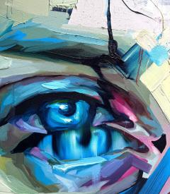 Justin Bower Justin Bower Fractal Event Abstract Portrait Oil Painting on Canvas 2010 - 4743165