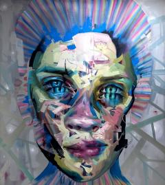 Justin Bower Justin Bower Fractal Event Abstract Portrait Oil Painting on Canvas 2010 - 4745081