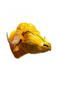 Justin King Buffalo 2 in Butterscotch Yellow with Gold Leaf Detail - 2042248