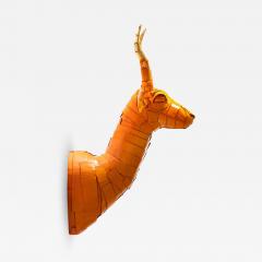 Justin King Gazelle 5 in Persimmon Orange with Gold Leaf Horn Detail - 2044153