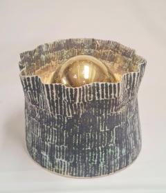 KATI TUOMINEN NIITTYL A Green Black Ceramic Art Basket The Forest Series 2 Kati Tuominen Niittyl  - 4459361