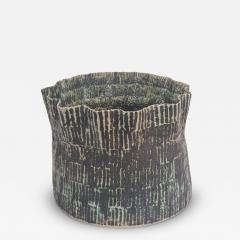KATI TUOMINEN NIITTYL A Green Black Ceramic Art Basket The Forest Series 2 Kati Tuominen Niittyl  - 4459473