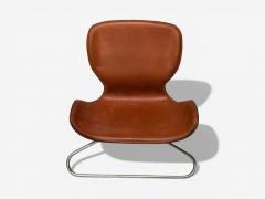 KOI Modern Cognac Leather Nickel K 3 Low Lounge Chairs England 2000s - 4112776