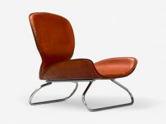 KOI Modern Cognac Leather Nickel K 3 Low Lounge Chairs England 2000s - 4112777