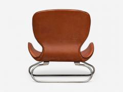 KOI Modern Cognac Leather Nickel K 3 Low Lounge Chairs England 2000s - 4112778