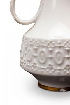 KPM Bavaria German Mid Century White and Gold and Raised Geometric Pattern Porce - 4673082