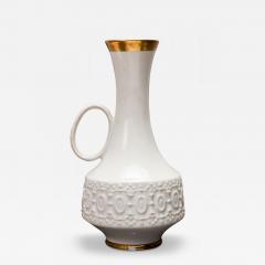 KPM Bavaria German Mid Century White and Gold and Raised Geometric Pattern Porce - 4720783
