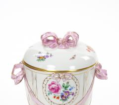 KPM Porcelain Covered Centerpiece Vase Ribbon Decoration Germany Circa 1960 - 4793774