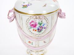 KPM Porcelain Covered Centerpiece Vase Ribbon Decoration Germany Circa 1960 - 4793778