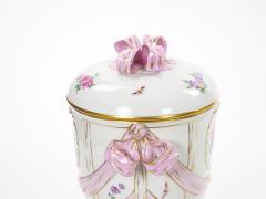 KPM Porcelain Covered Centerpiece Vase Ribbon Decoration Germany Circa 1960 - 4793785