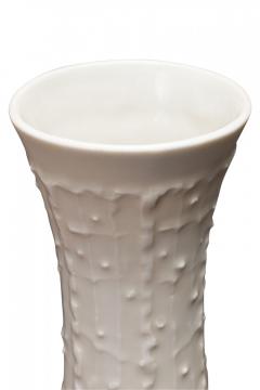 KPM West German Mid Century Organic Line and Dot Textured White Porcelain Vase - 4672278