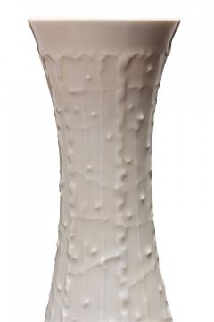 KPM West German Mid Century Organic Line and Dot Textured White Porcelain Vase - 4672279