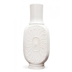KPM West German Mid Century Raised Medallion and Spiral Pattern White Porcelain - 4716945