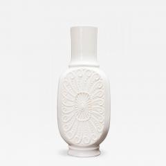 KPM West German Mid Century Raised Medallion and Spiral Pattern White Porcelain - 4716964