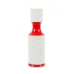KPM West German Mid Century Red and White Textured Porcelain Vase - 4716895