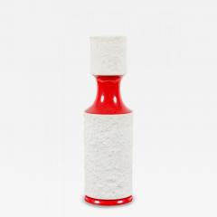 KPM West German Mid Century Red and White Textured Porcelain Vase - 4716919
