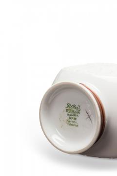 KPM West German Spiral Sunburst Design White and Brown Porcelain Vase - 4195567