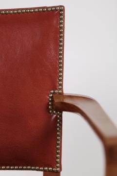 Kaare Klint Kaare Klint Barcelona Armchair Red Leather Cuban Mahogany Denmark 1950s  - 1604925