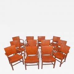 Kaare Klint Kaare Klint set of twelve Red Arm Chairs for Rud Rasmussen - 745019