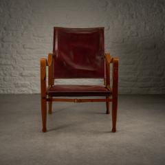 Kaare Klint Mid Century Red Leather Safari Chair by Kaare Klint Denmark 1950s - 3520280