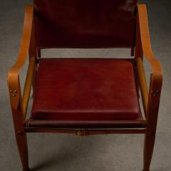 Kaare Klint Mid Century Red Leather Safari Chair by Kaare Klint Denmark 1950s - 3520282