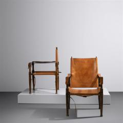 Kaare Klint Pair of Kaare Klint Danish Mid Century Modern Safari Lounge Chairs Rasmussen - 3262385
